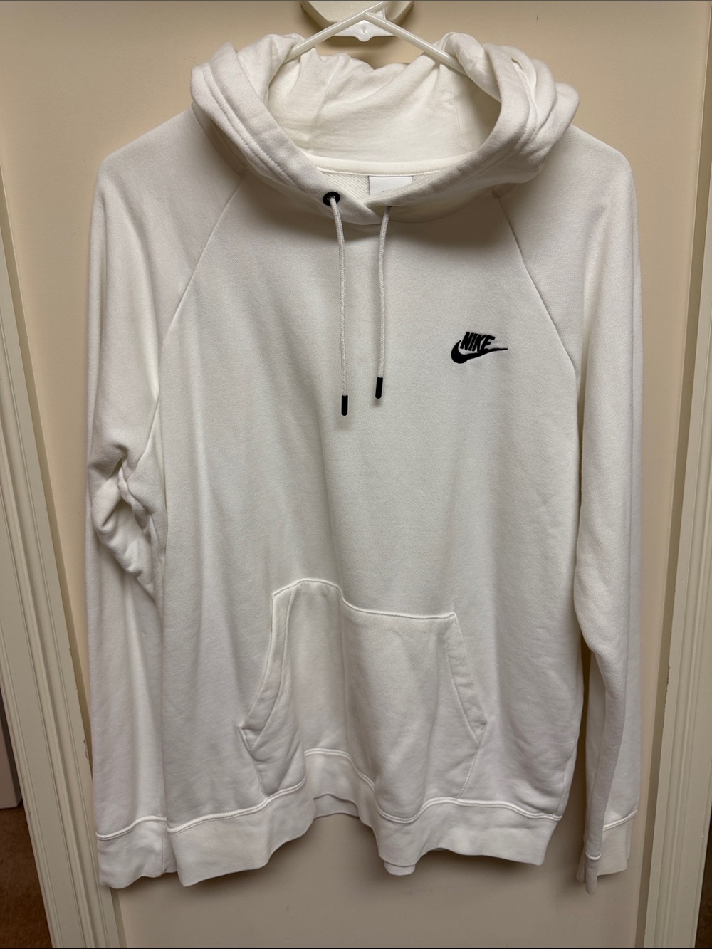 Nike White Hoodie with Black Swoosh